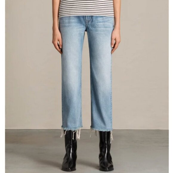 ALL SAINTS Mazzy Straight Crop Jeans Size 24 - Picture 4 of 5